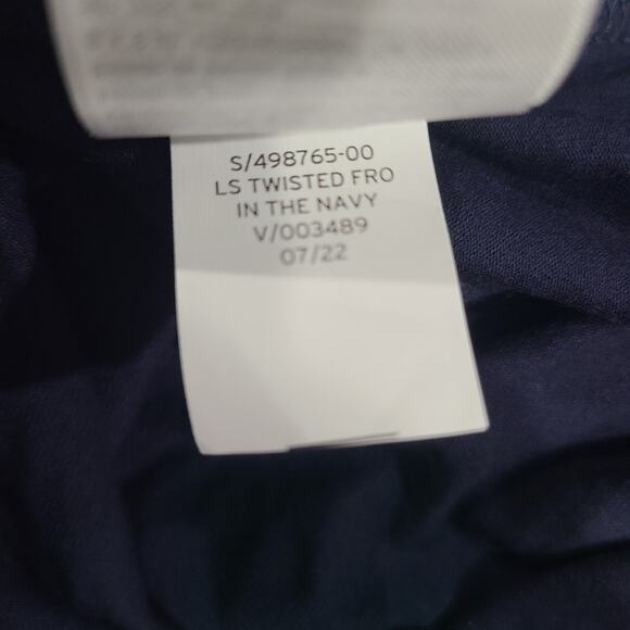 NWT Old Navy Fit Flare Twist Front Cut Out Long Sleeve Maxi Dress Blue Size XL - Picture 9 of 11